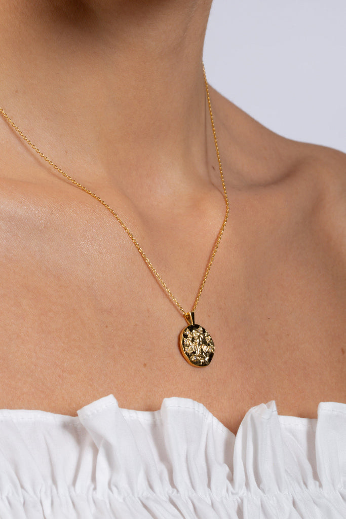 Gold zodiac charm necklace - Virgo_3