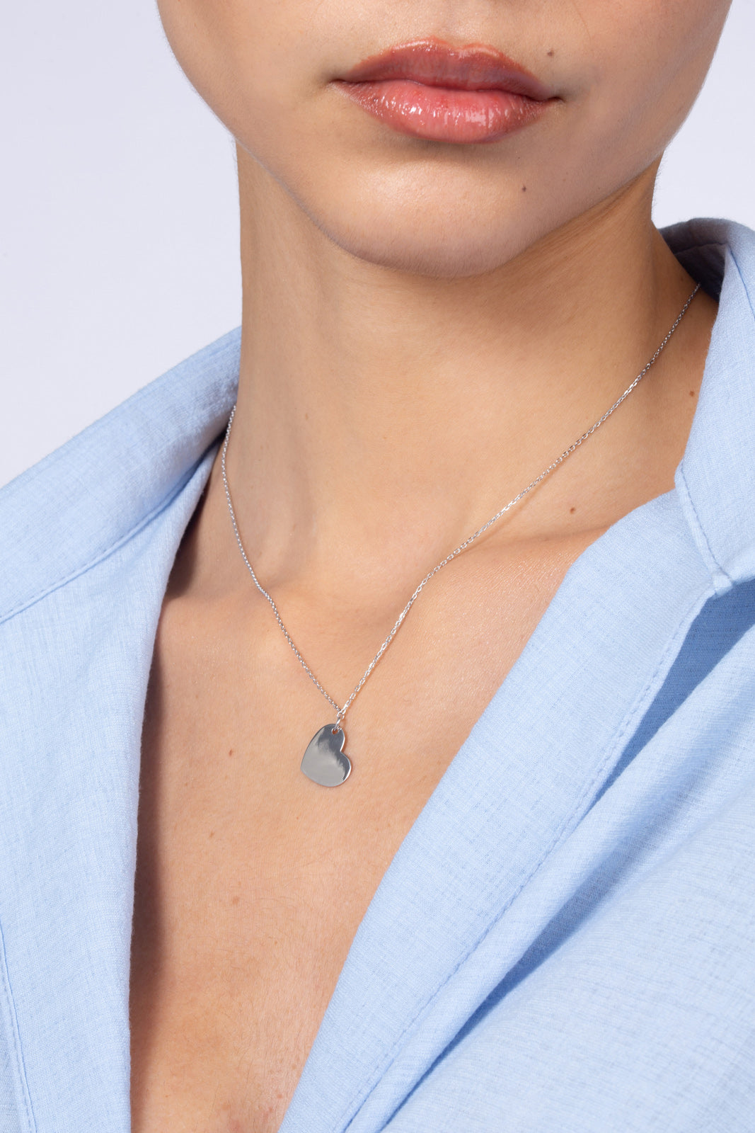 Charm necklace - Silver solid heart_2