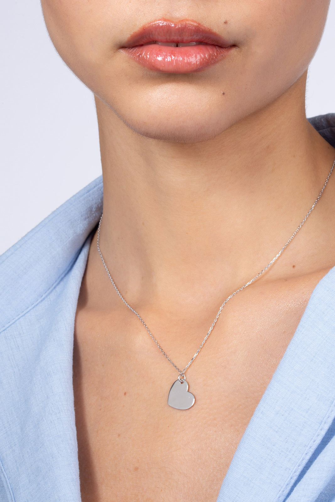 Charm necklace - Silver solid heart_1