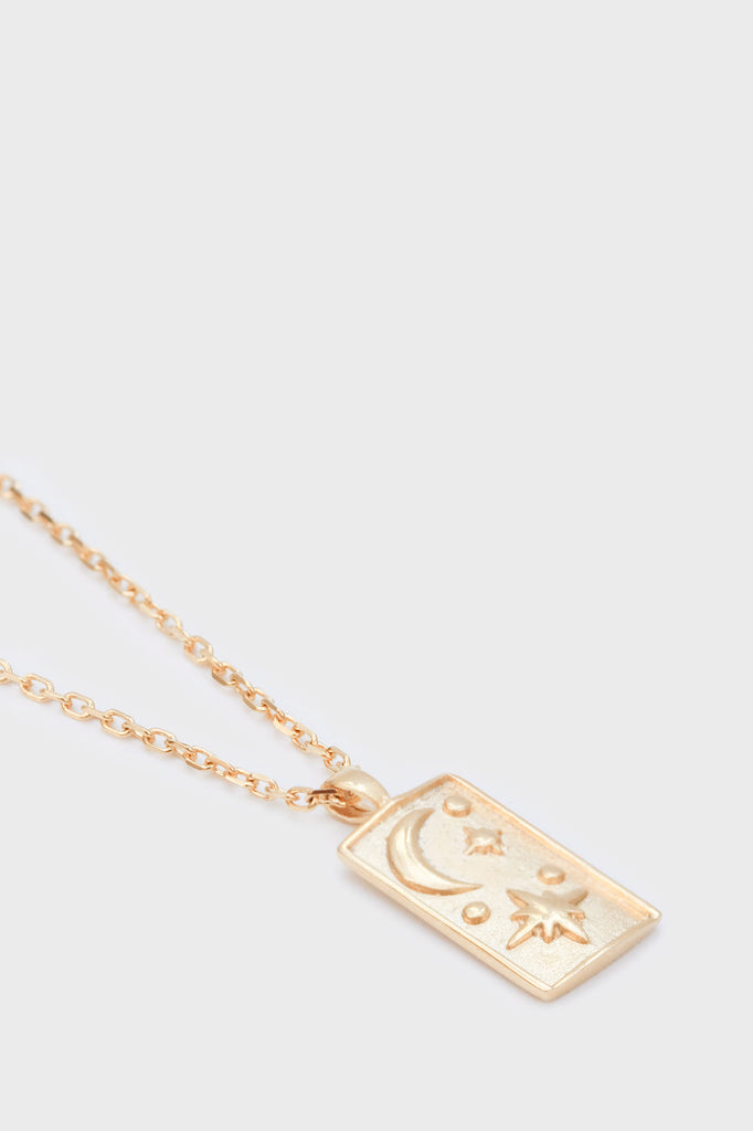 Gold charm necklace - moon and stars rectangle_2
