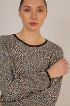 Ivory and black leopard print cropped long sleeved top_5