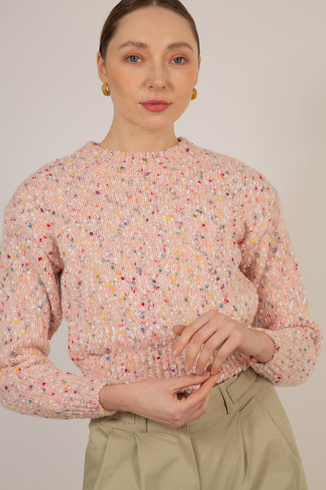 Pink rainbow flecked jumper_2