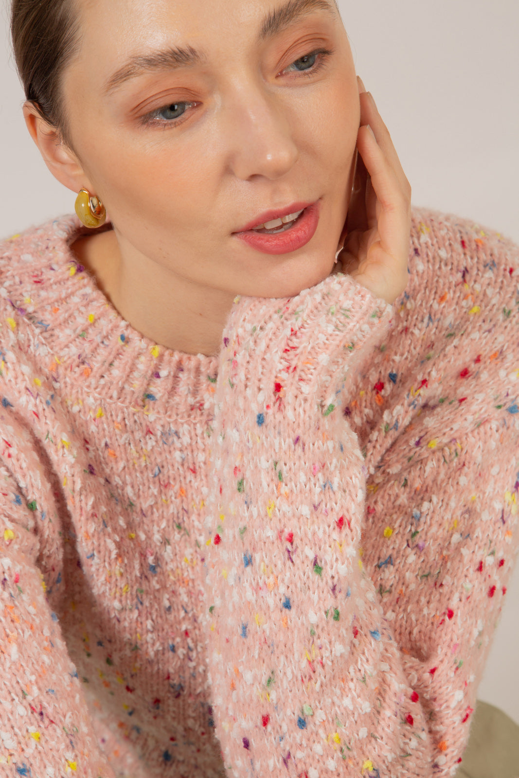 Pink rainbow flecked jumper_5