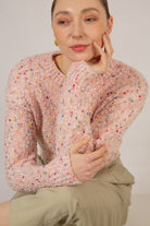 Pink rainbow flecked jumper_4