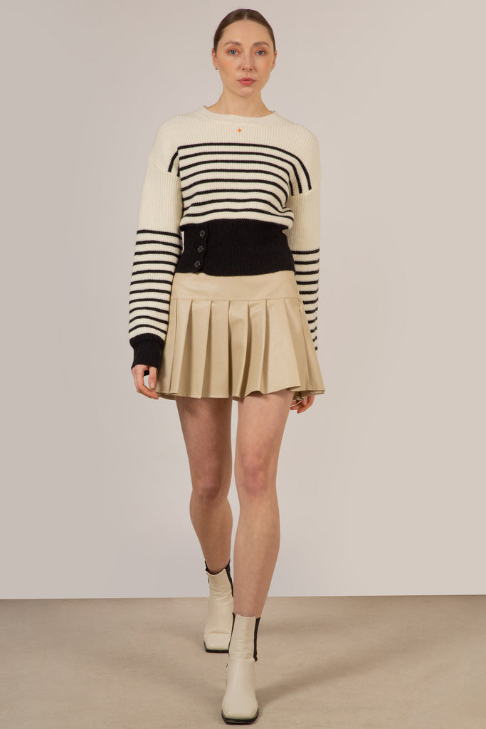 Ivory and navy striped side button jumper_9