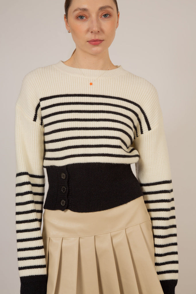 Ivory and navy striped side button jumper_10