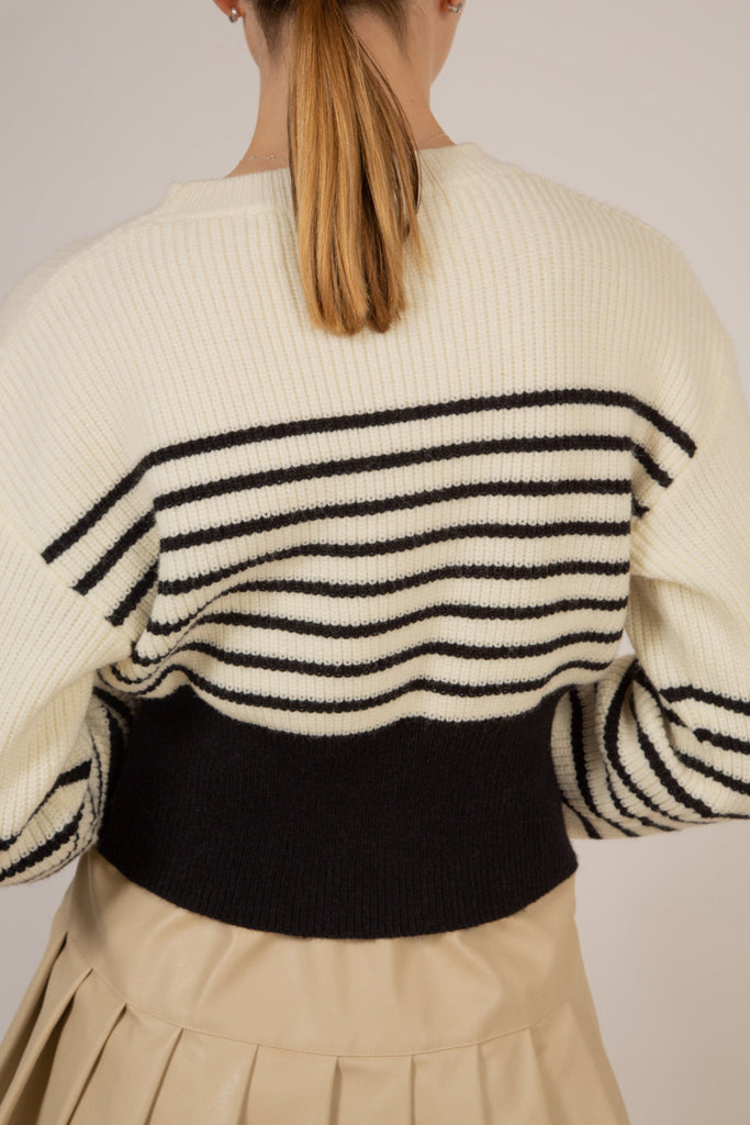 Ivory and navy striped side button jumper_11
