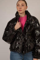 Black shiny down puffer jacket_3