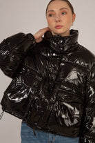 Black shiny down puffer jacket_2
