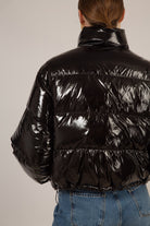 Black shiny down puffer jacket_10