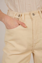 Cream corduroy button waist trousers_5