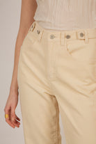 Cream corduroy button waist trousers_3