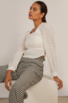 Ivory square neck textured blouse_6