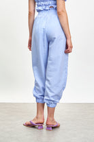 Baby blue gingham cuffed trousers_2