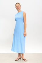 Baby blue peek back jersey dress_2
