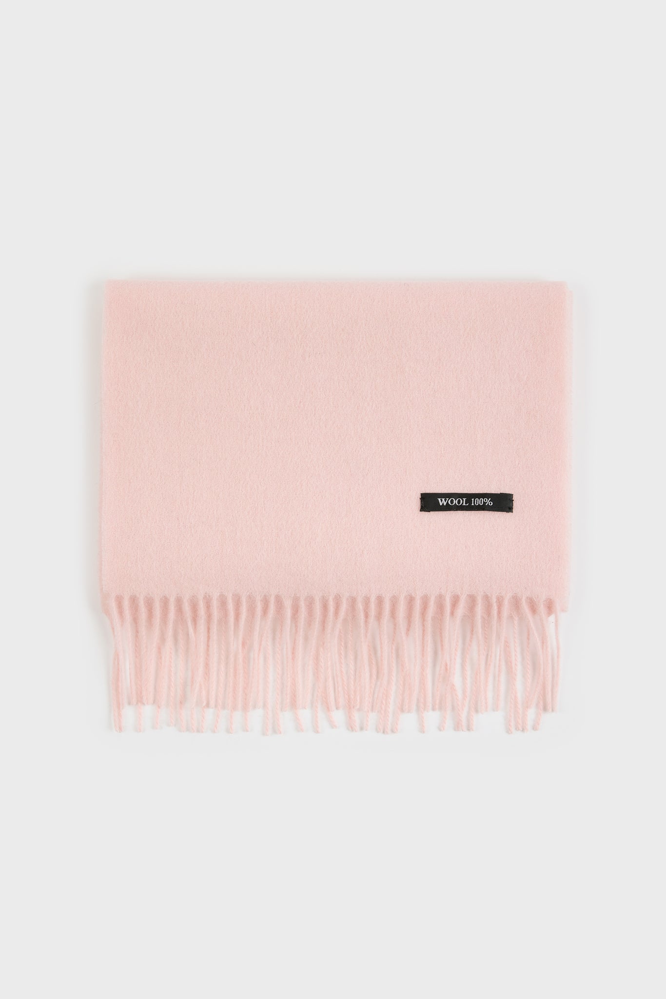 Pale pink mohair beanie, mittens and wool scarf set