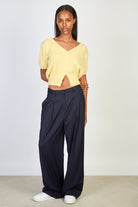 Baby yellow ribbed short sleeved cardigan_4