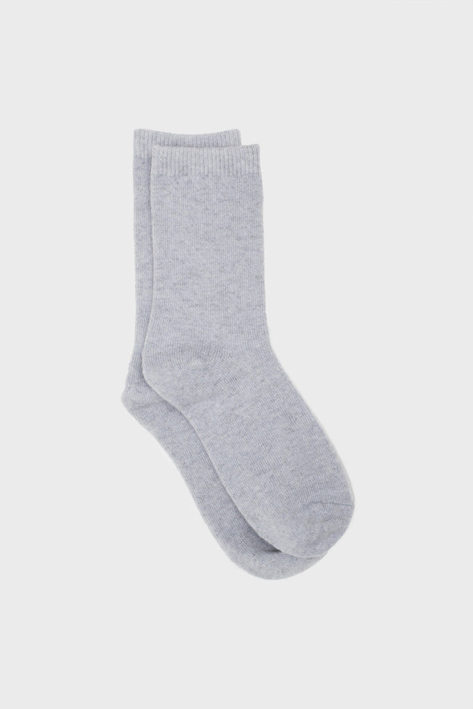 Grey blue smooth cashmere wool blend socks_1