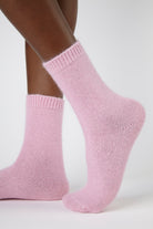 Baby pink angora smooth socks_1