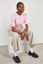 Baby pink short sleeved knit tee_5