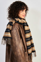 Beige and ivory checked scarf_2