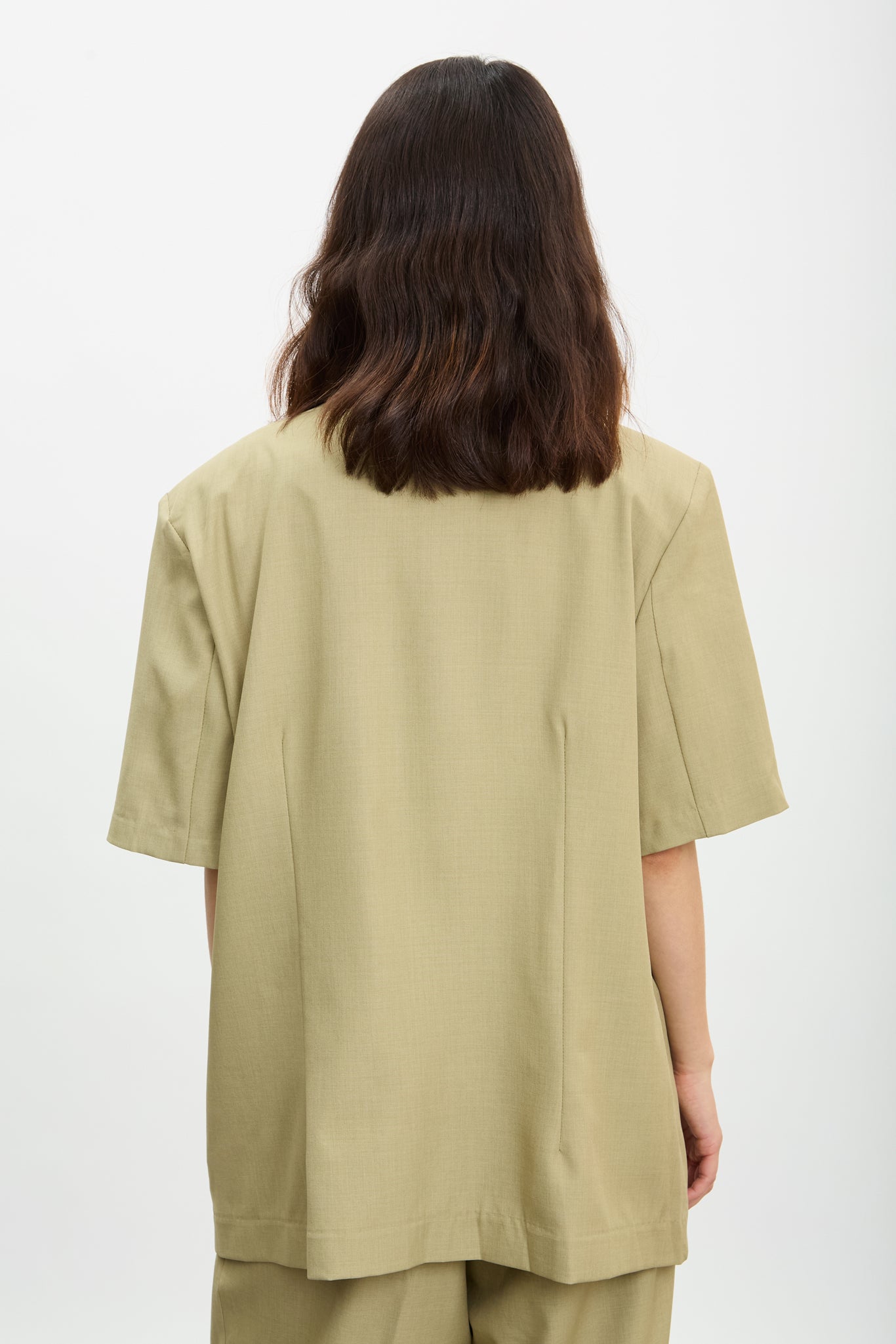 Beige boxy short sleeved jacket_3