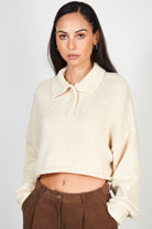 Beige button neck cropped wide jumper_1