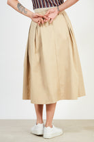 Beige cascading pleat full skirt_2