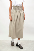 Beige double cinch side tie wrap skirt_1