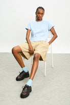 Powder blue crew neck t-shirt_5