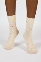 Beige rainbow confetti smiley face socks_2