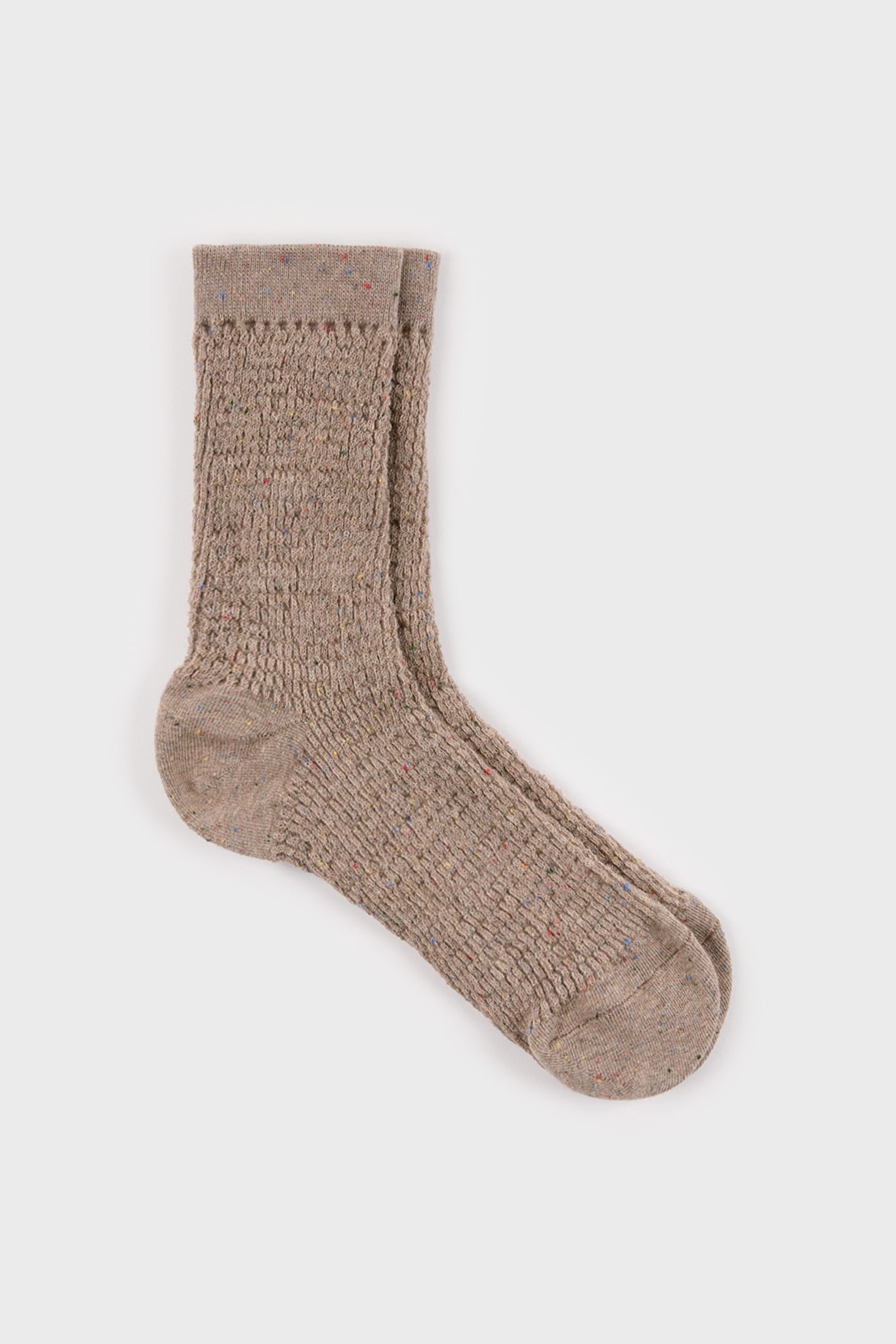 Beige rainbow fleck scrunch stretch socks_3