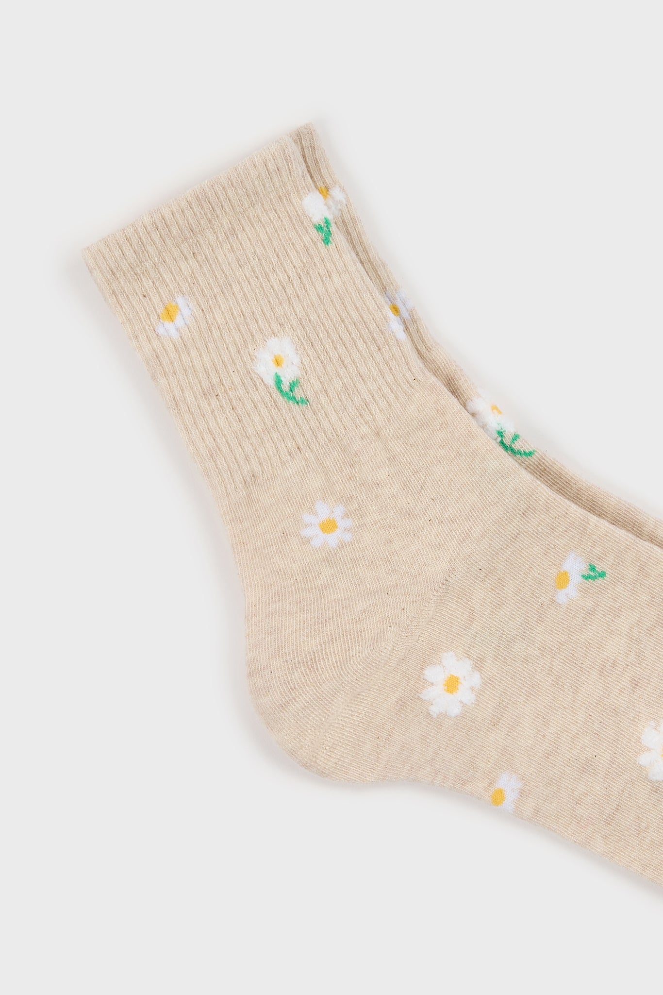 Beige tiny daisy socks_2