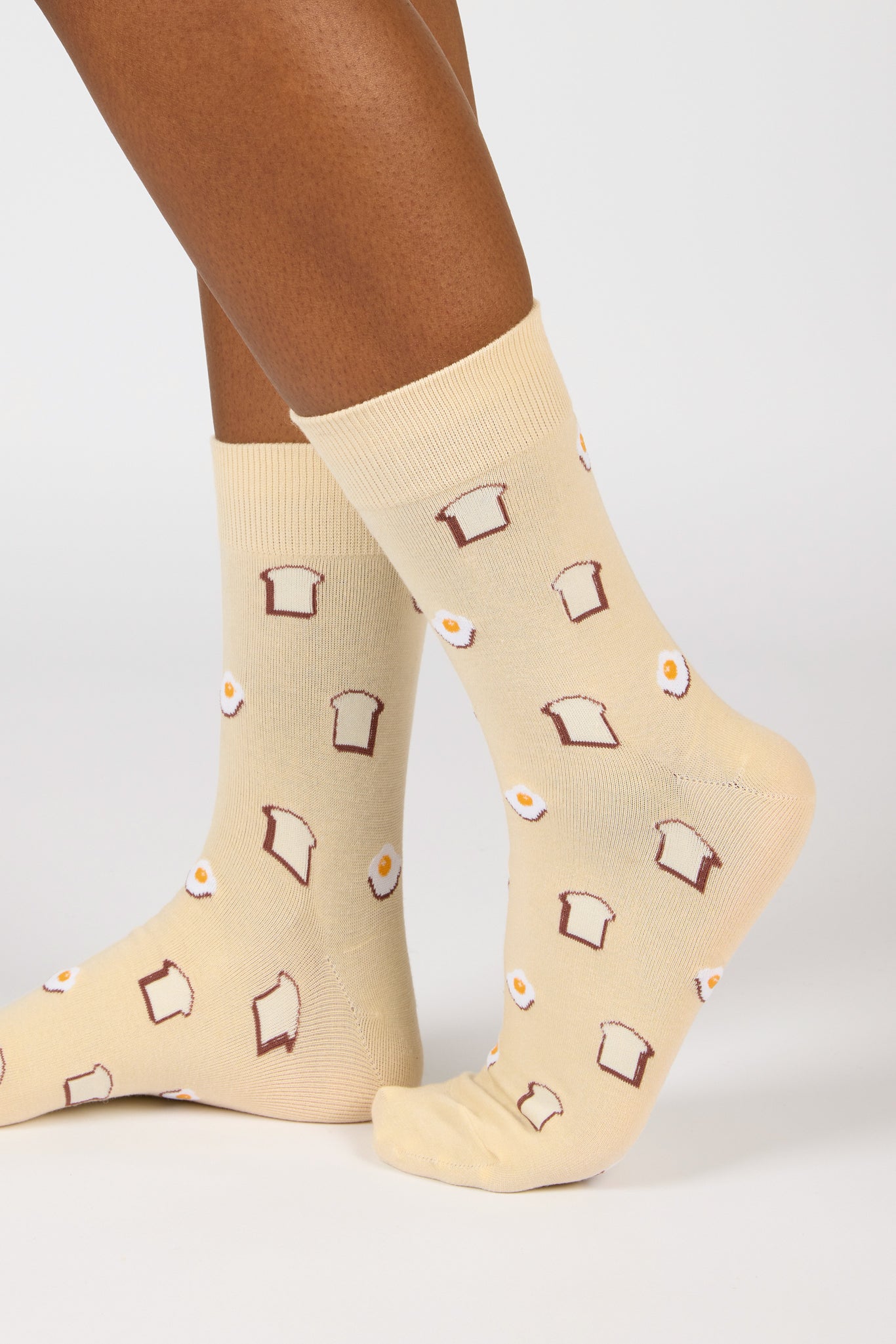 Beige toast and fried egg socks_4