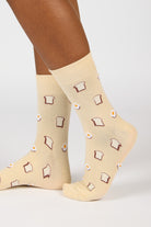 Beige toast and fried egg socks_4