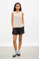 Beige wide neck knit tank_4