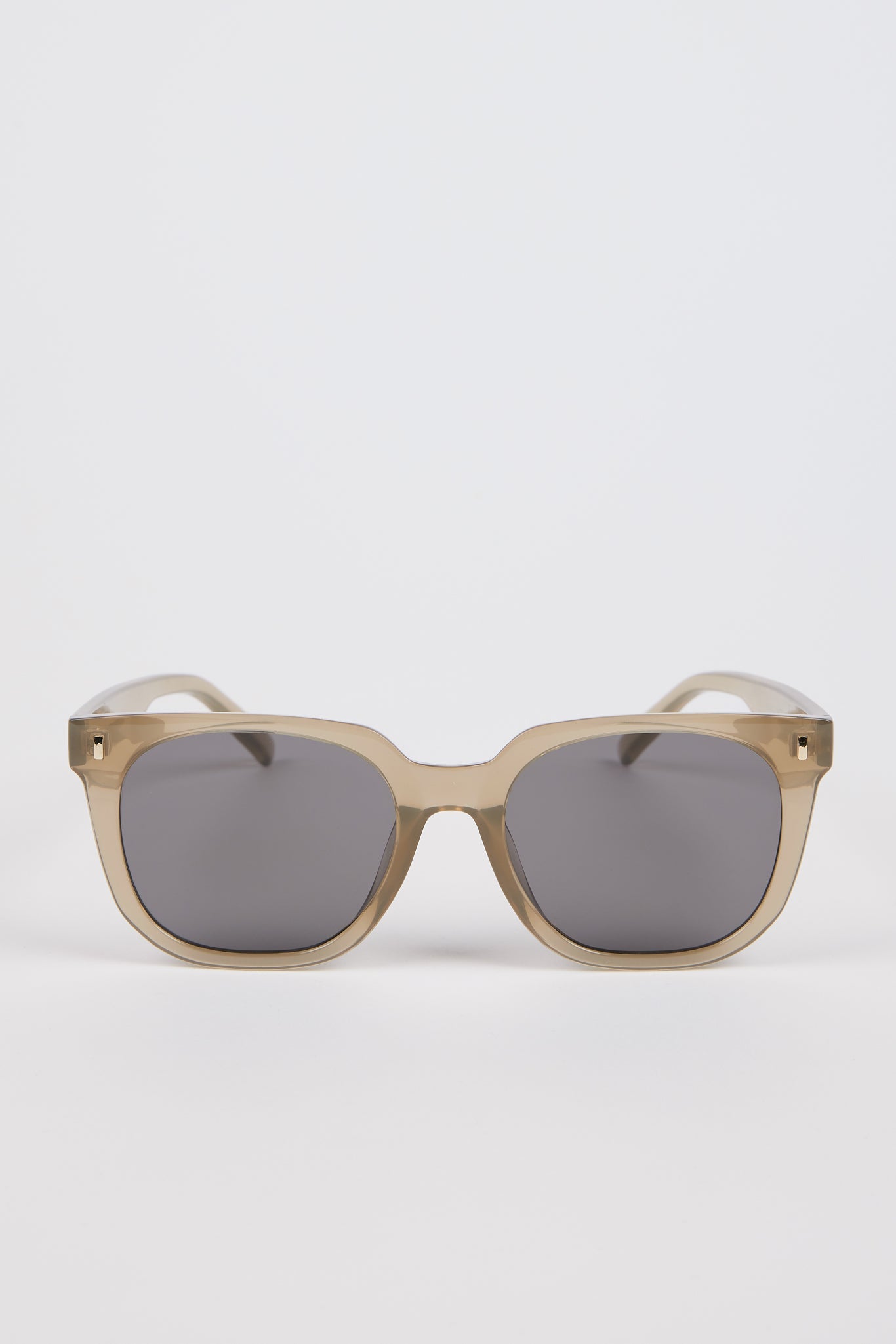 Beige large frame sunglasses