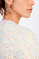 Beige rainbow fleck knit cardigan_4