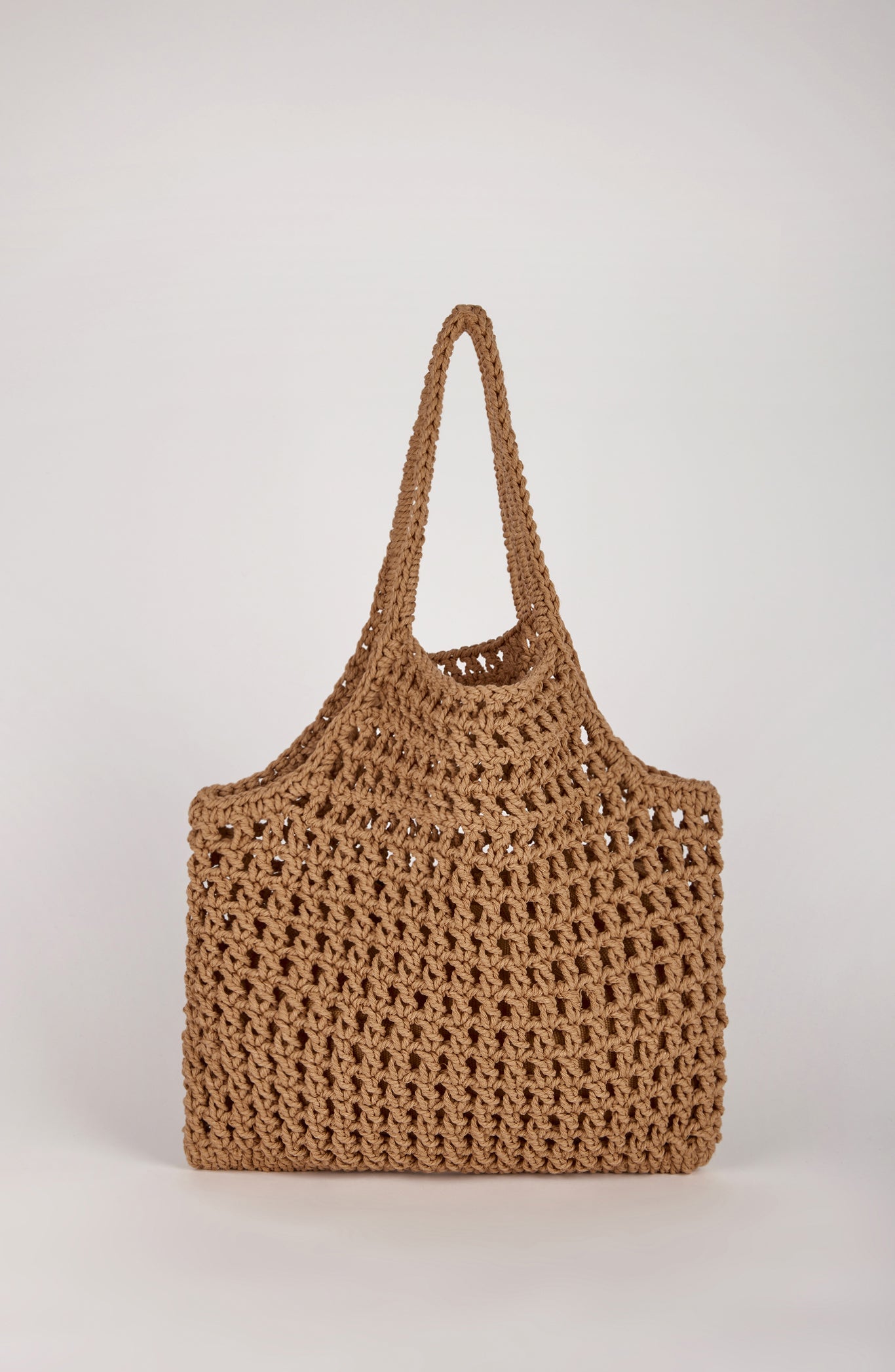 Beige woven hobo bag