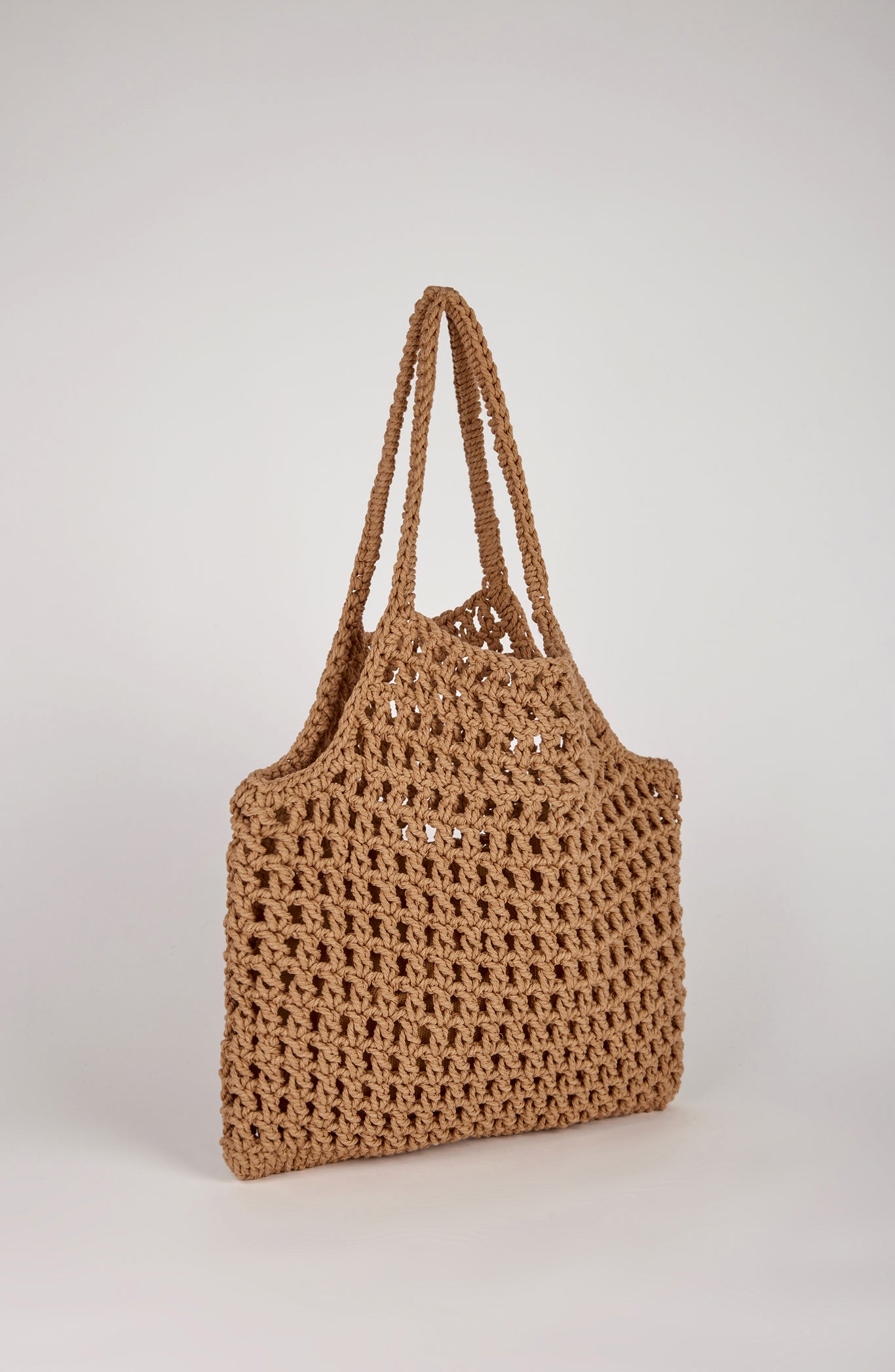 Beige woven hobo bag