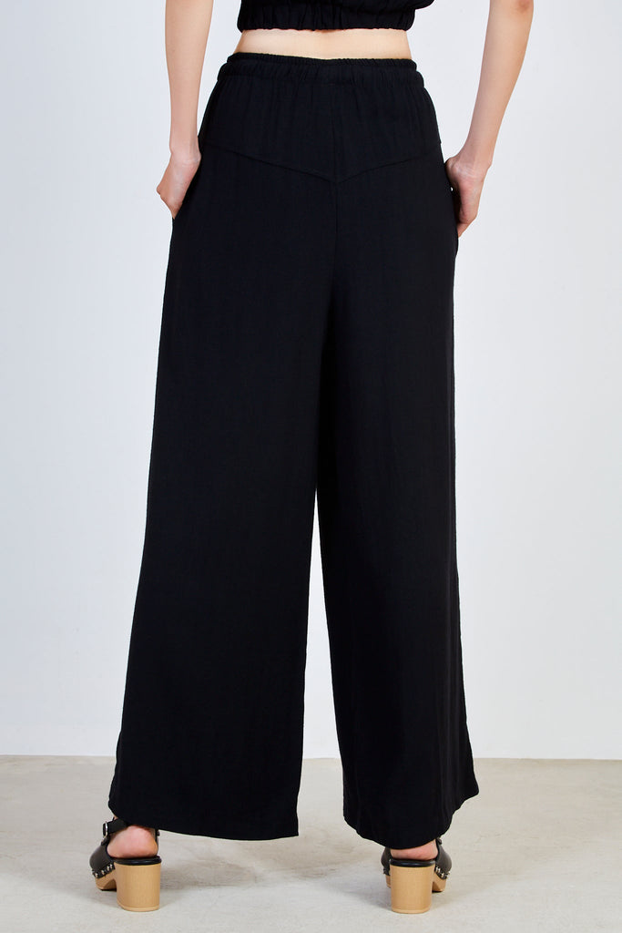Black high waisted wide leg trousers_2