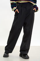 Black adjustable waist trousers_1