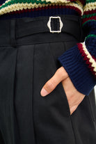 Black adjustable waist trousers_3