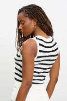 Black and ivory horizontal stripe knit tank_2