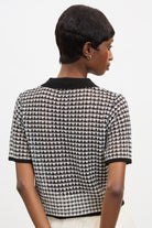 Black and ivory mix knit polo_2