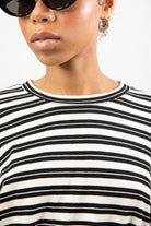 Black and ivory stripe drawstring waist long sleeve top_3