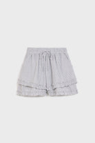 Black and ivory striped frilly bloomer shorts_6