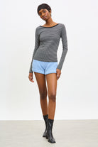 Black and ivory striped scoop back long sleeve top_4