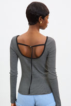 Black and ivory striped scoop back long sleeve top_2