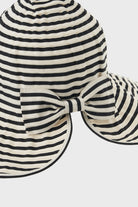 Black and ivory striped wide brim sun hat_3
